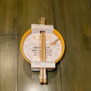 Gudetama Ceramic Bowl with Chopsticks